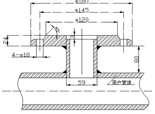 安裝底座與被測管道的焊接